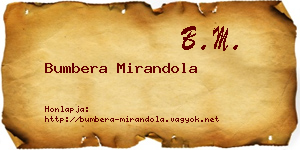 Bumbera Mirandola névjegykártya